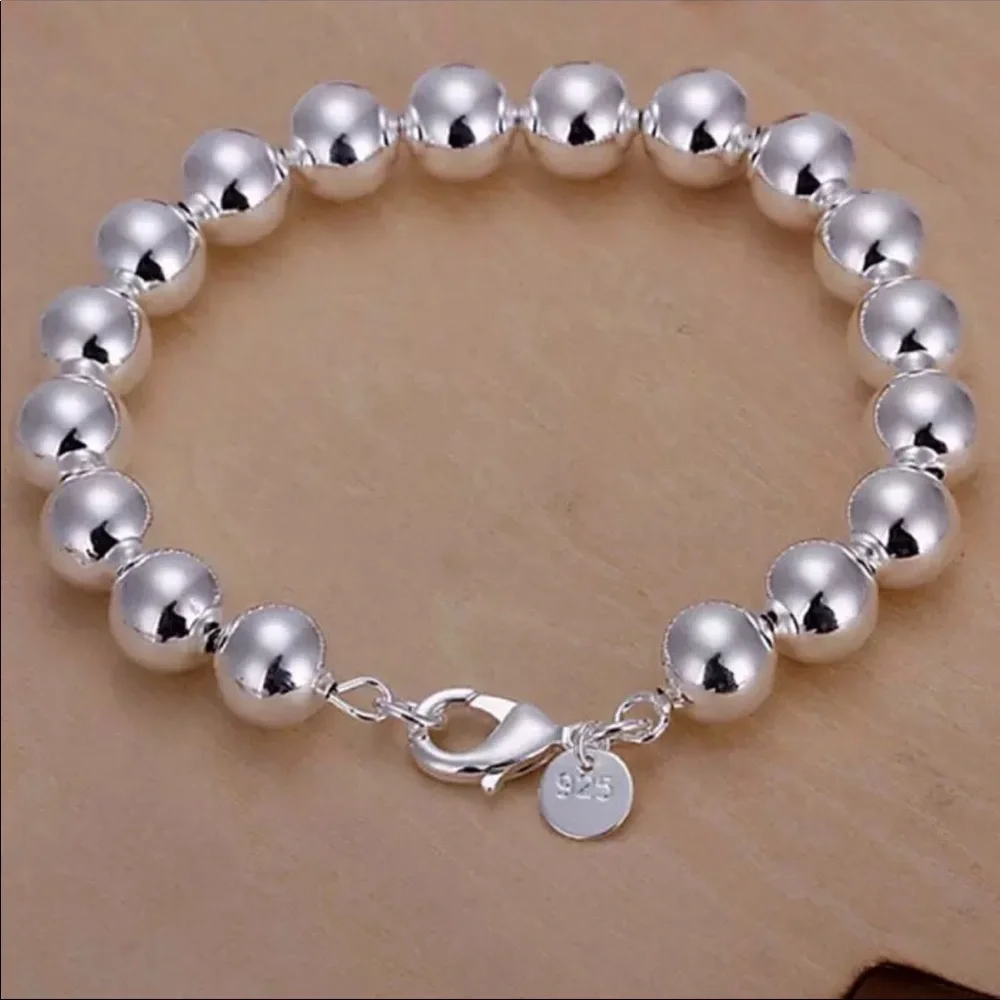 925 silver ball bead bracelet
